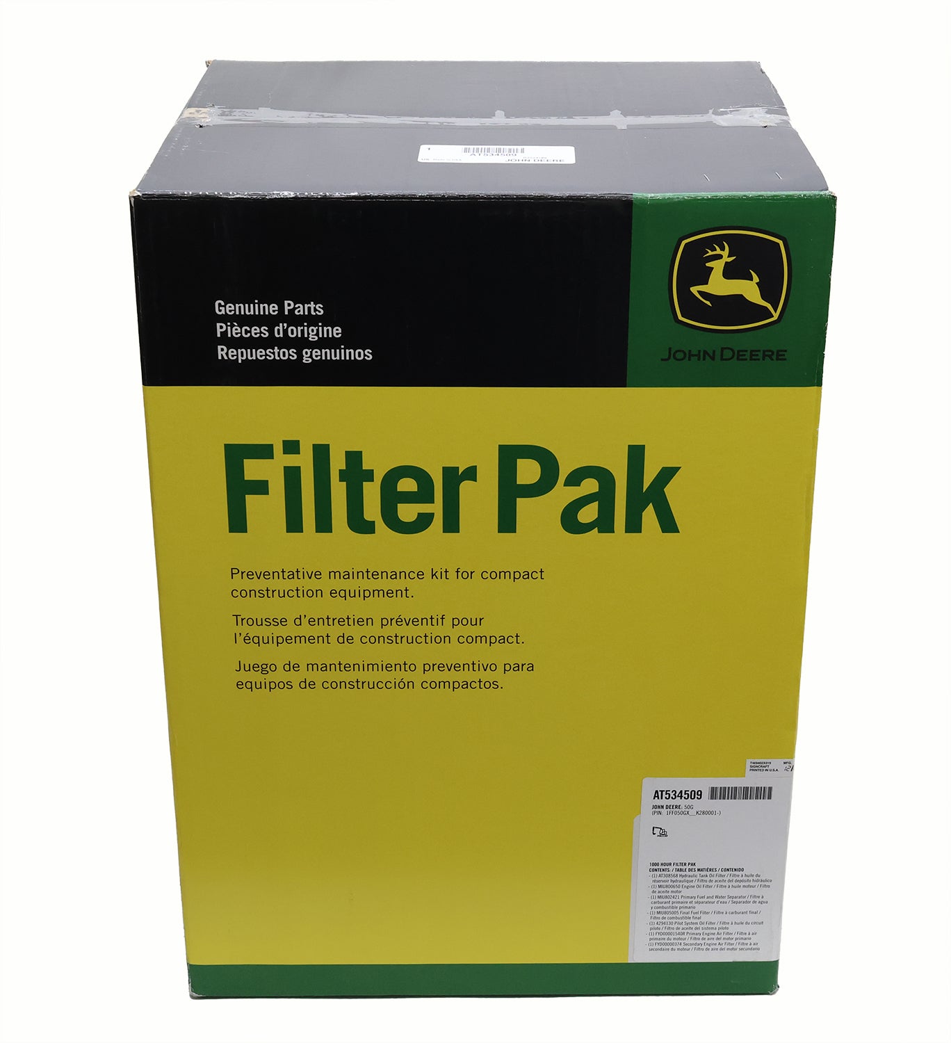 John Deere Original Equipment (50G)(1000 HOUR) Filter Pak - AT534509
