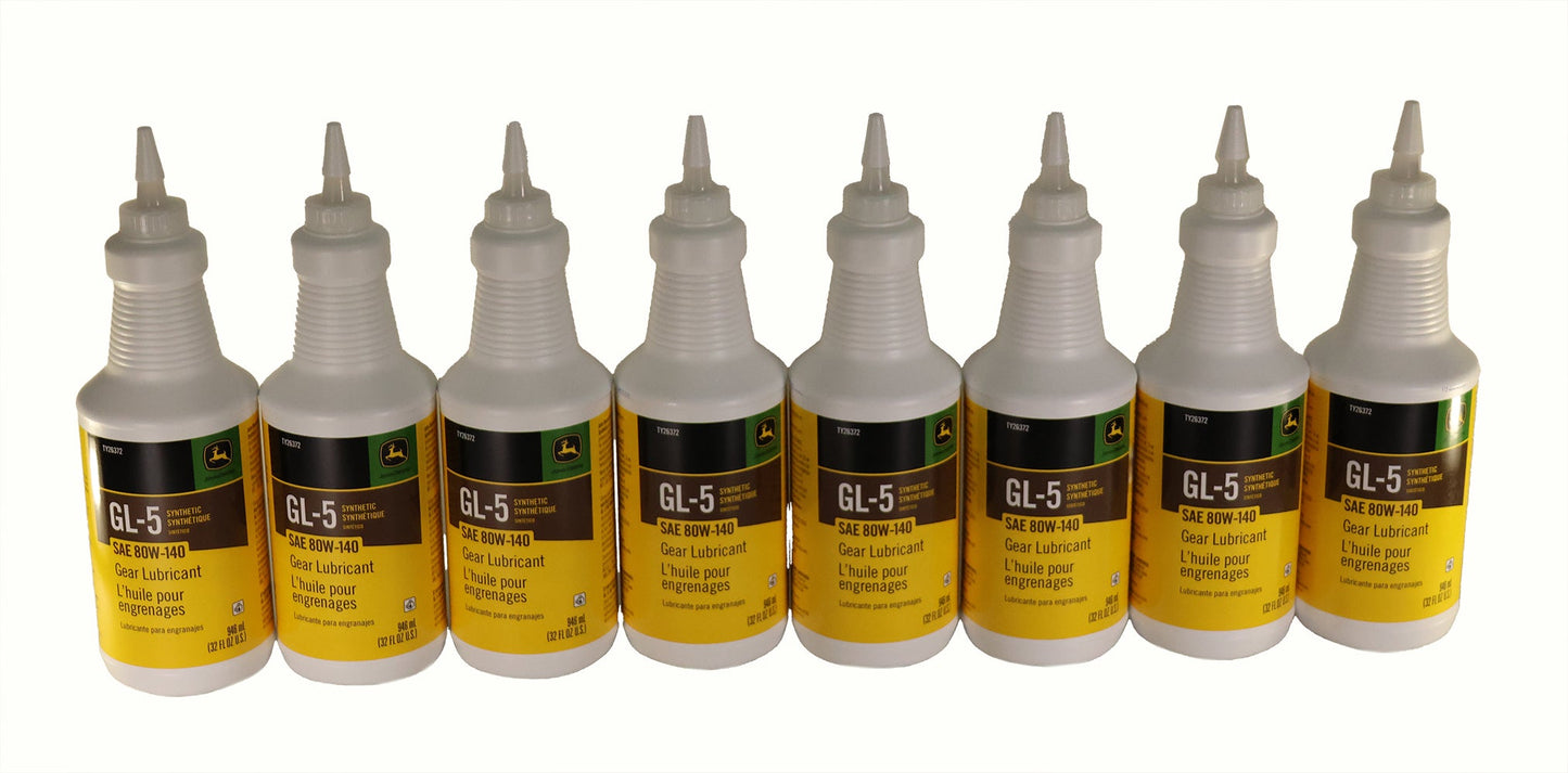 John Deere Original Equipment (8 PACK) GL-5 Synthetic SAE 80W-140 Gear Lubricant - TY26372