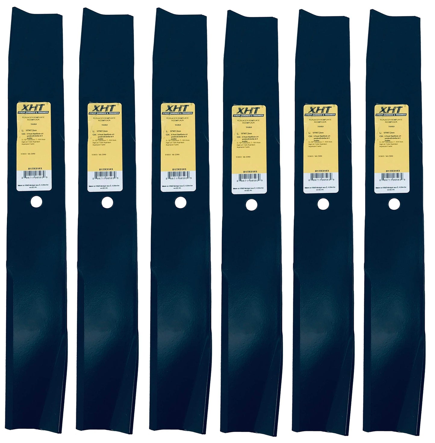 A&I XHT 18", 1/2", HL Mower Blade (Set of 6) - B1TR3103,6