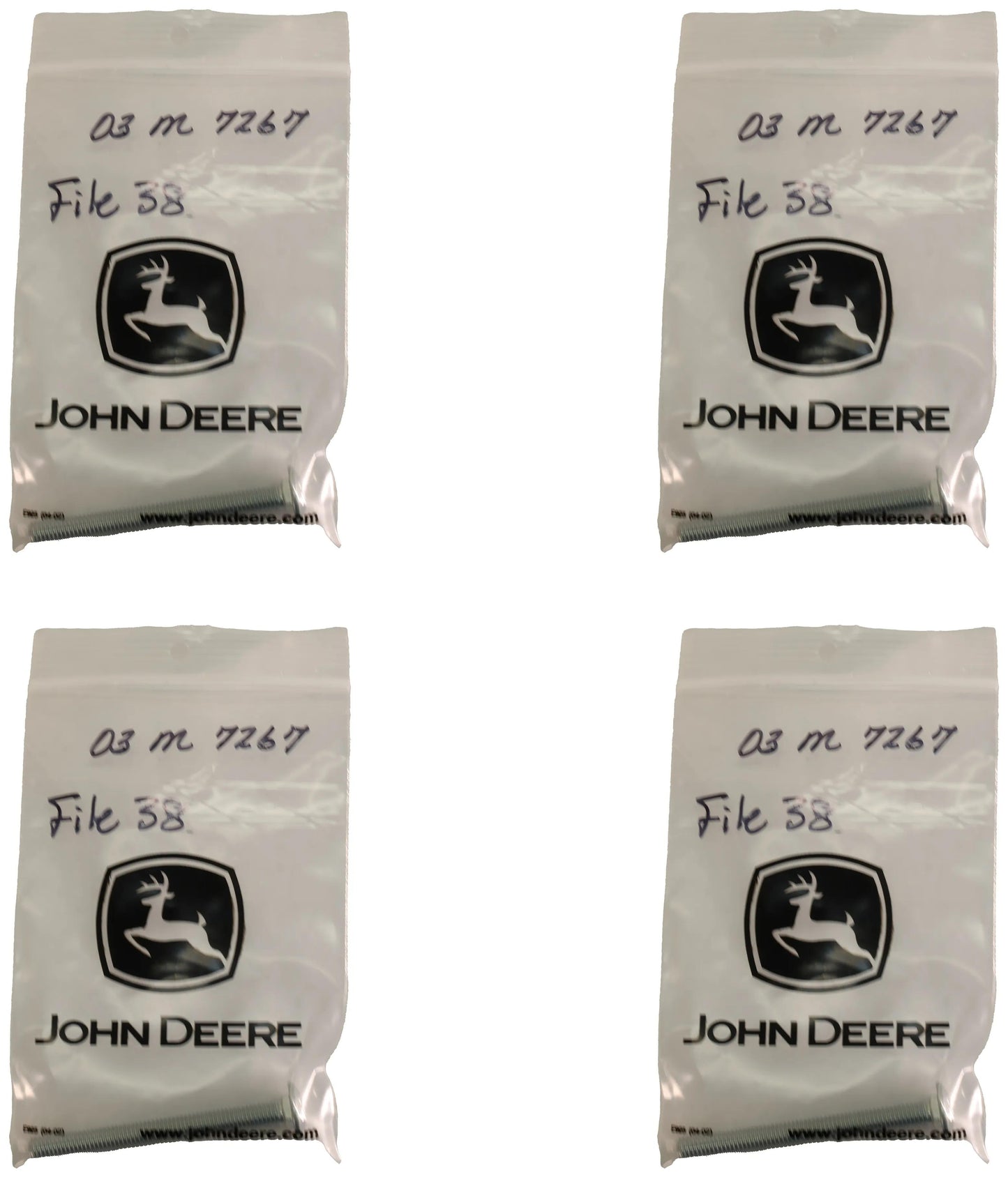John Deere Original Equipment Round Head Square Neck Bolt, M8 X 80 (4-PACK) - 03M7267