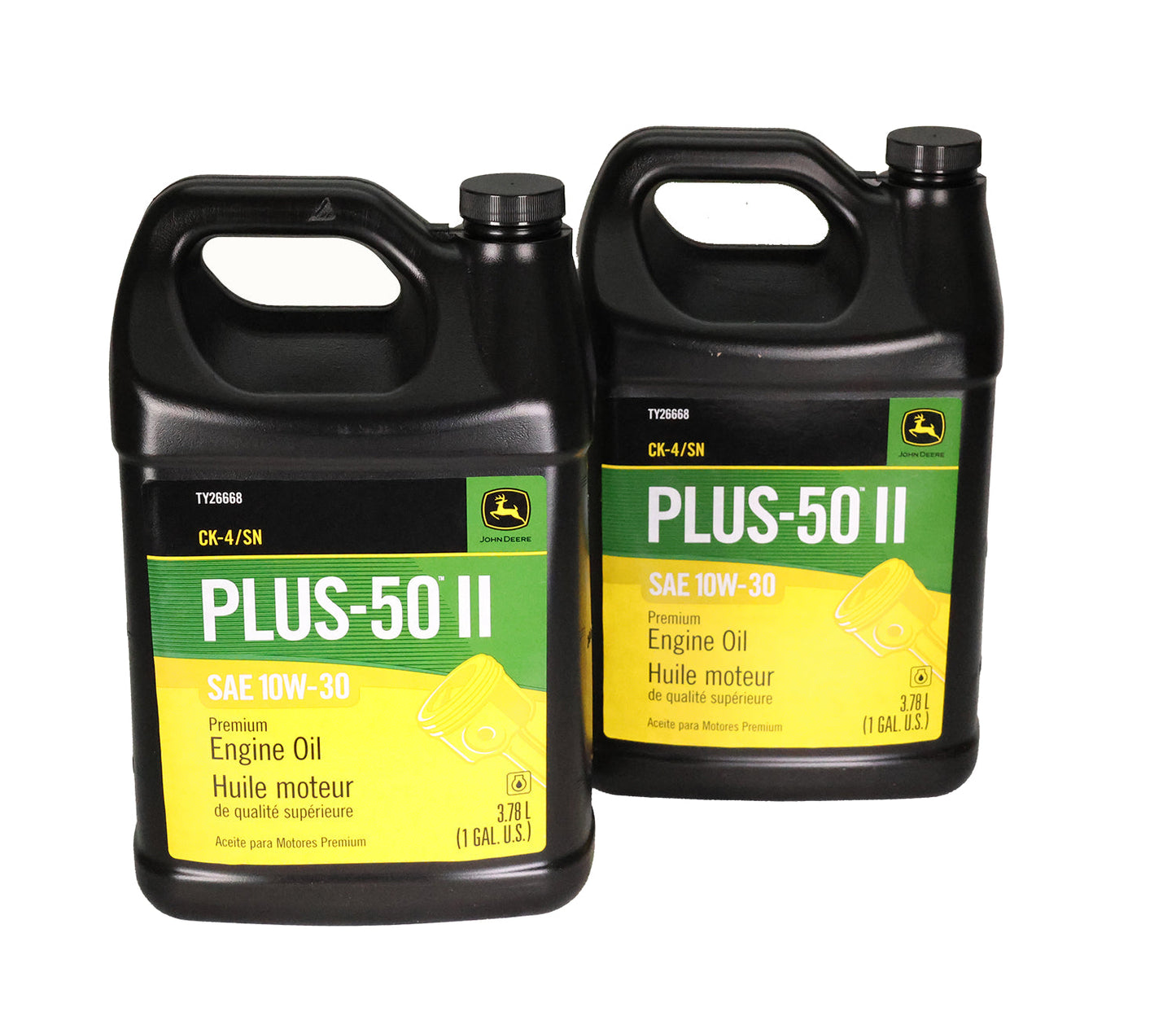 John Deere Original Equipment (2 GALLONS) Plus-50 II SAE 10W-30 Engine Oil - TY26668