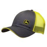 John Deere Men's Black Embroidered Logo Yellow Mesh Back Hat/Cap - LP67234
