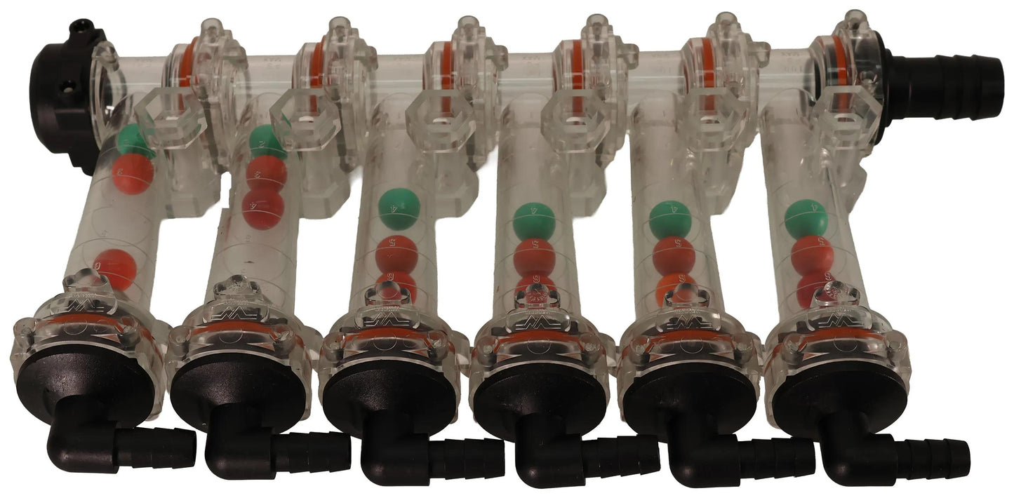 SMA Products Wilger® Modular Flow Monitor Kit - 6 Column 3/8" Hose Barb Elbow, 3/4" Hose Barb Inlet - 976-204606