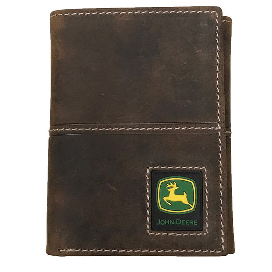 John Deere Distressed Leather Trifold Wallet - LP74725