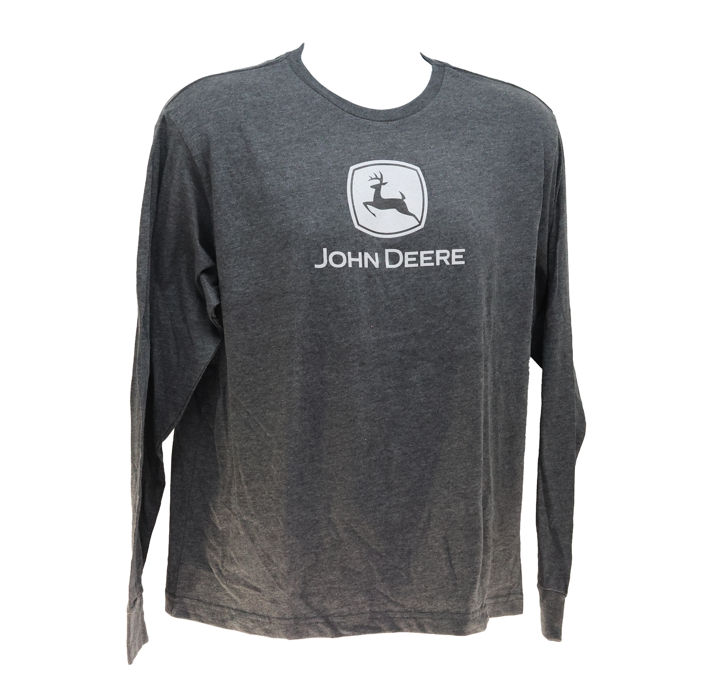 John Deere Youth Boy Long SLV Tee with Logo Heather
