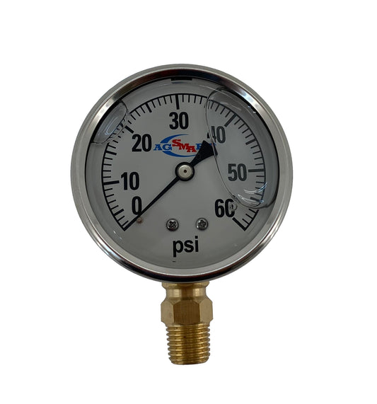 SMA 60 PSI Liquid Filled/Stainless Gauge-2-1/2" Diameter - 920-GG60