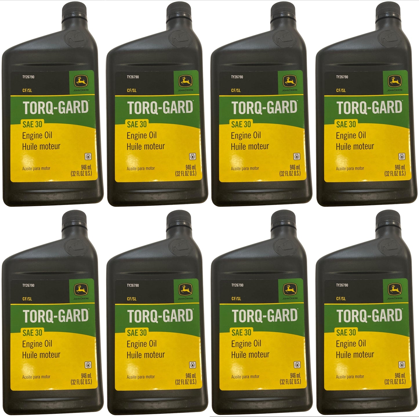 John Deere (8-Pack) Original Equipment 32 oz. SAE 30 Oil - TY26790