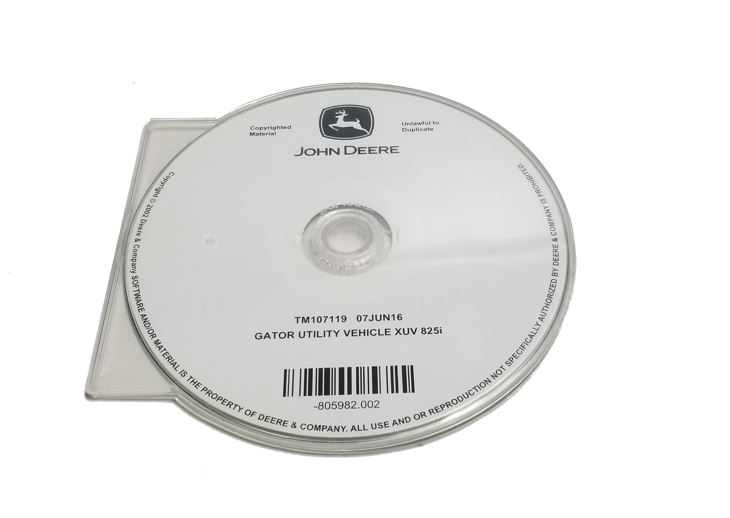 John Deere XUV825i Gator Utility Vehicle Technical CD Manual - TM107119CD