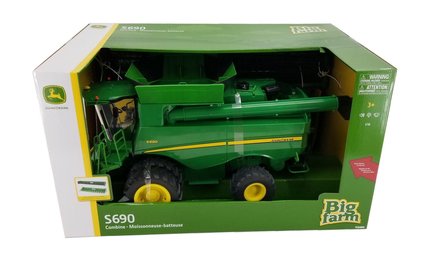 1/16 John Deere Big Farm S690 Combine with Corn and Draper Head - LP71700