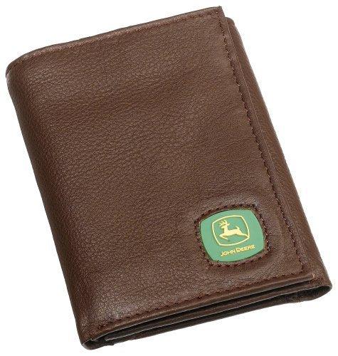 Mens John Deere Tri-Fold Leather Wallet (Brown) - LP12269
