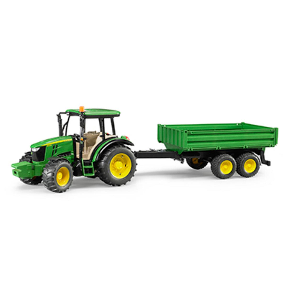 John Deere 5115M Tractor Toy with Tilting Trailer by Bruder - LP65044