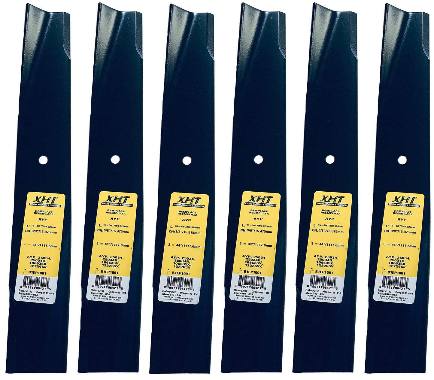 A&I XHT 15-3/8", 3/8" Mower Blade (Set of 6) - B1EP1001,6