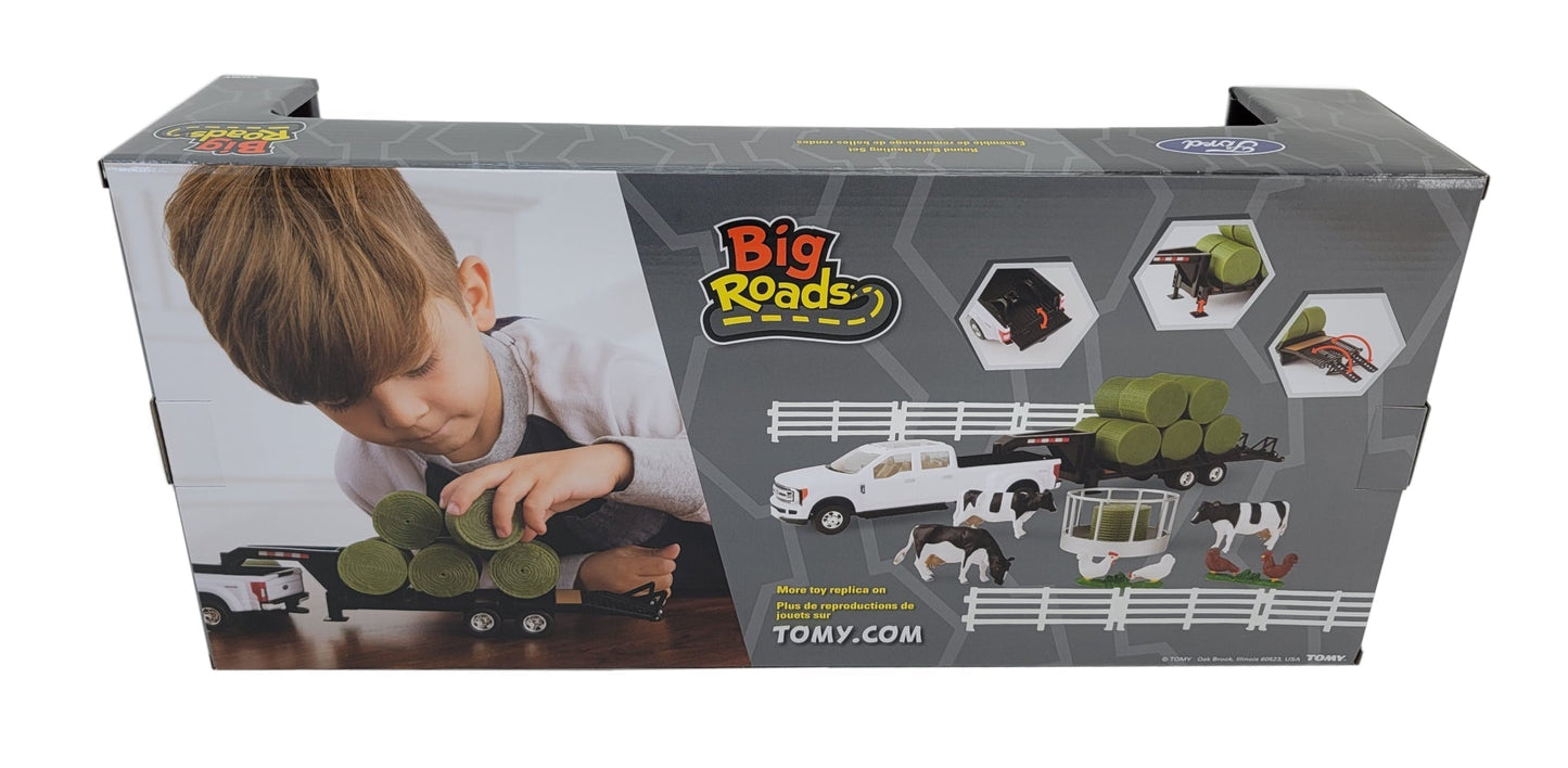 1/32 Big Roads Ford Truck w/ Round Bales Hauling Set Toy - LP82786
