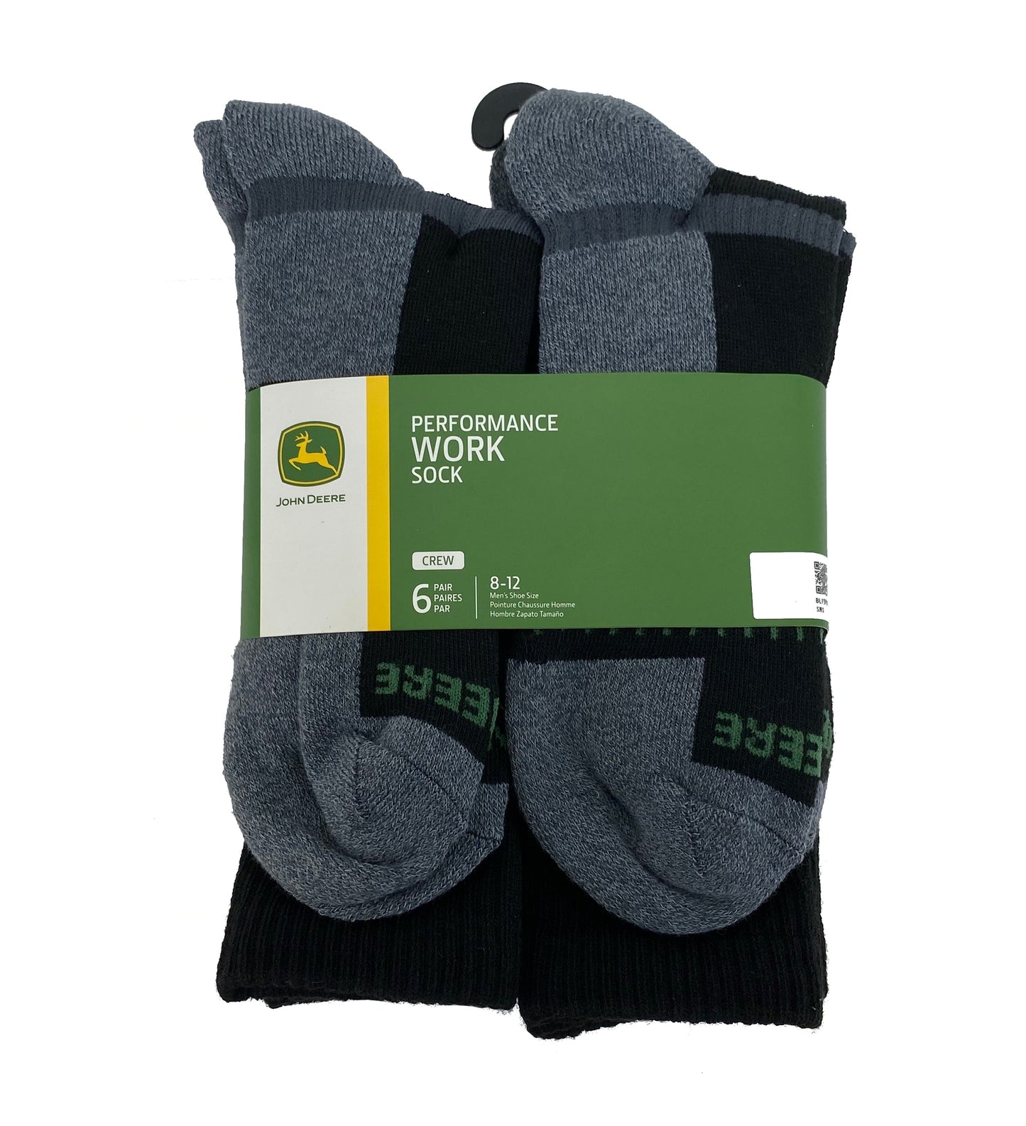 John Deere Mens Work Performance Crew Socks - LP83071