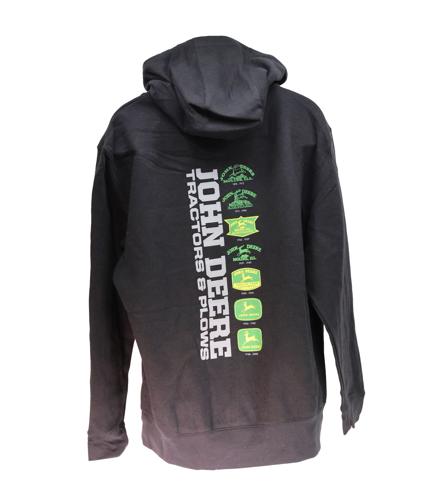 John Deere Mens Black Tractor & Plows Hoodie Medium - LP79303