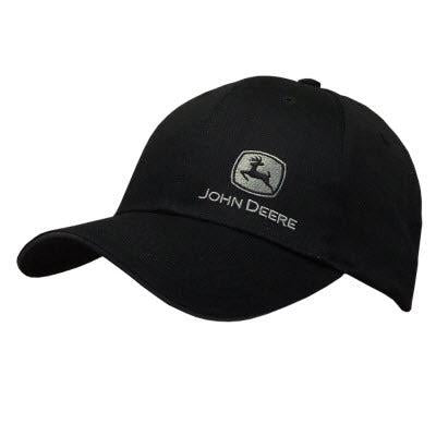 John Deere Men's Black with Silver John Deere Logo Snapback Hat - LP67233