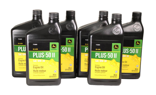 John Deere Original Equipment (6 PACK) Plus-50 II SAE 10W-30 Quart Engine Oil - TY26669