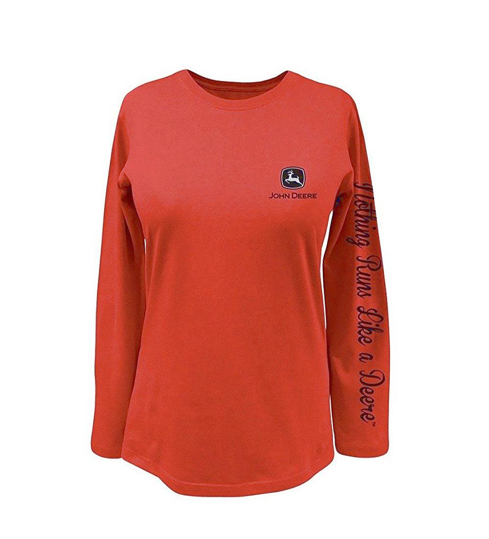 Ladies John Deere Long Sleeve T-Shirt (Coral)(SMALL) - LP67901