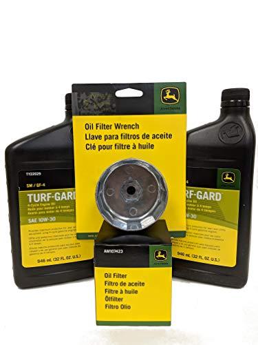 John Deere Original Equipment Oil Change Kit, Includes Wrench - (2) TY22029 + AM107423 + TY26639