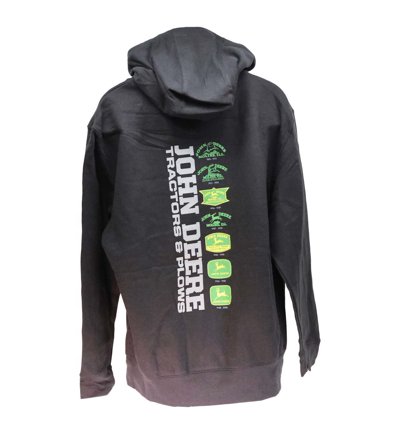 John Deere Mens Black Tractor & Plows Hoodie Medium - LP79303