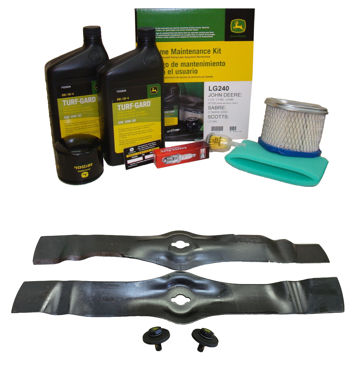 John Deere Original Equipment Model LX266 Maintenance Kit + Mulching Blades, 42M" Mower Deck