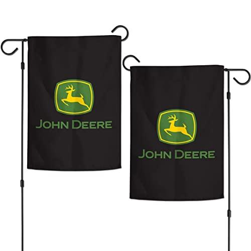 John Deere Black 2 Sided John Deere Trade Mark Garden Flag - LP79680