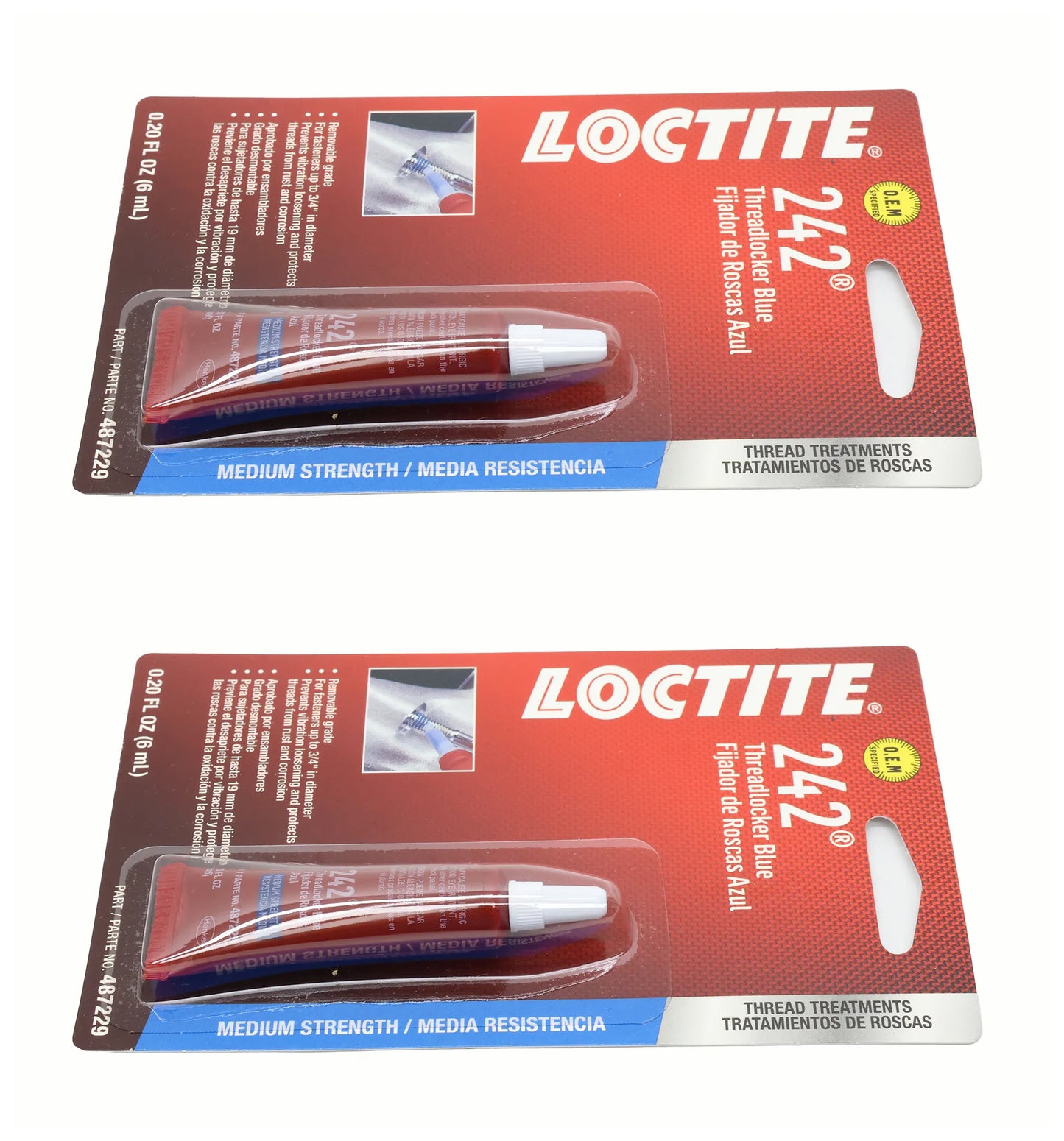 John Deere Original Equipment Loctite® Threadlocker 242®, Tube 6 Ml (0.20 Oz) (2-PACK) - PM37418