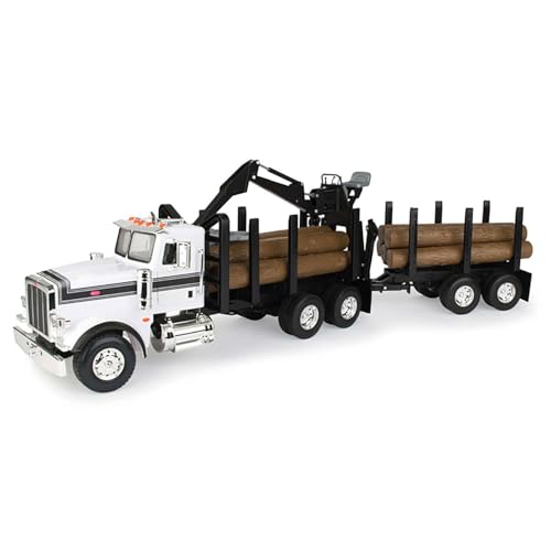 1/16 Big Farm Peterbilt Model 367 Log Truck with Pup Trailer and Logs - LP68215