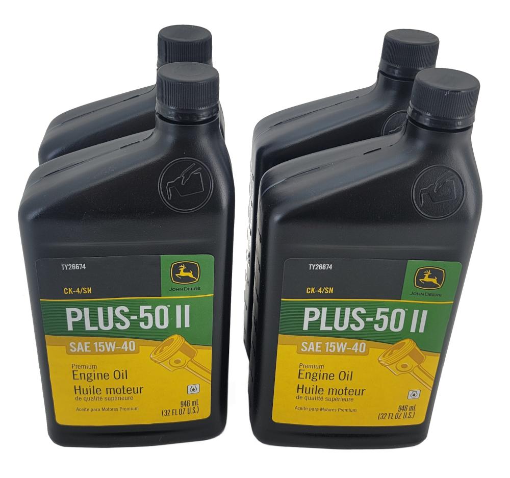 John Deere Original Equipment 4 QUARTS Plus-50 II SAE 15W-40 Oil #TY26674 (4)