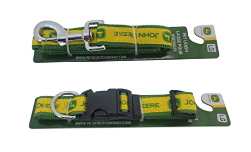 John Deere Size LARGE Satin Pet Collar & Leash Set - LP83250A