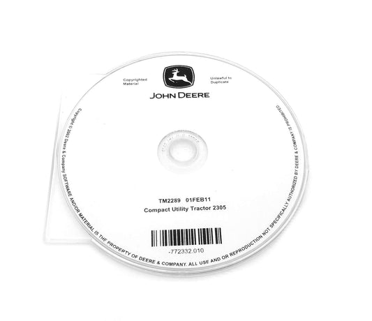 John Deere 2305 Compact Utility Tractor Technical Manual CD - TM2289CD