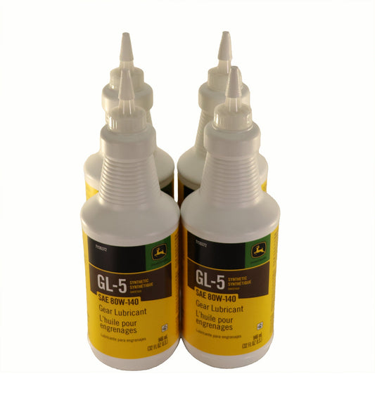 John Deere Original Equipment (4 PACK) GL-5 Synthetic SAE 80W-140 Gear Lubricant - TY26372