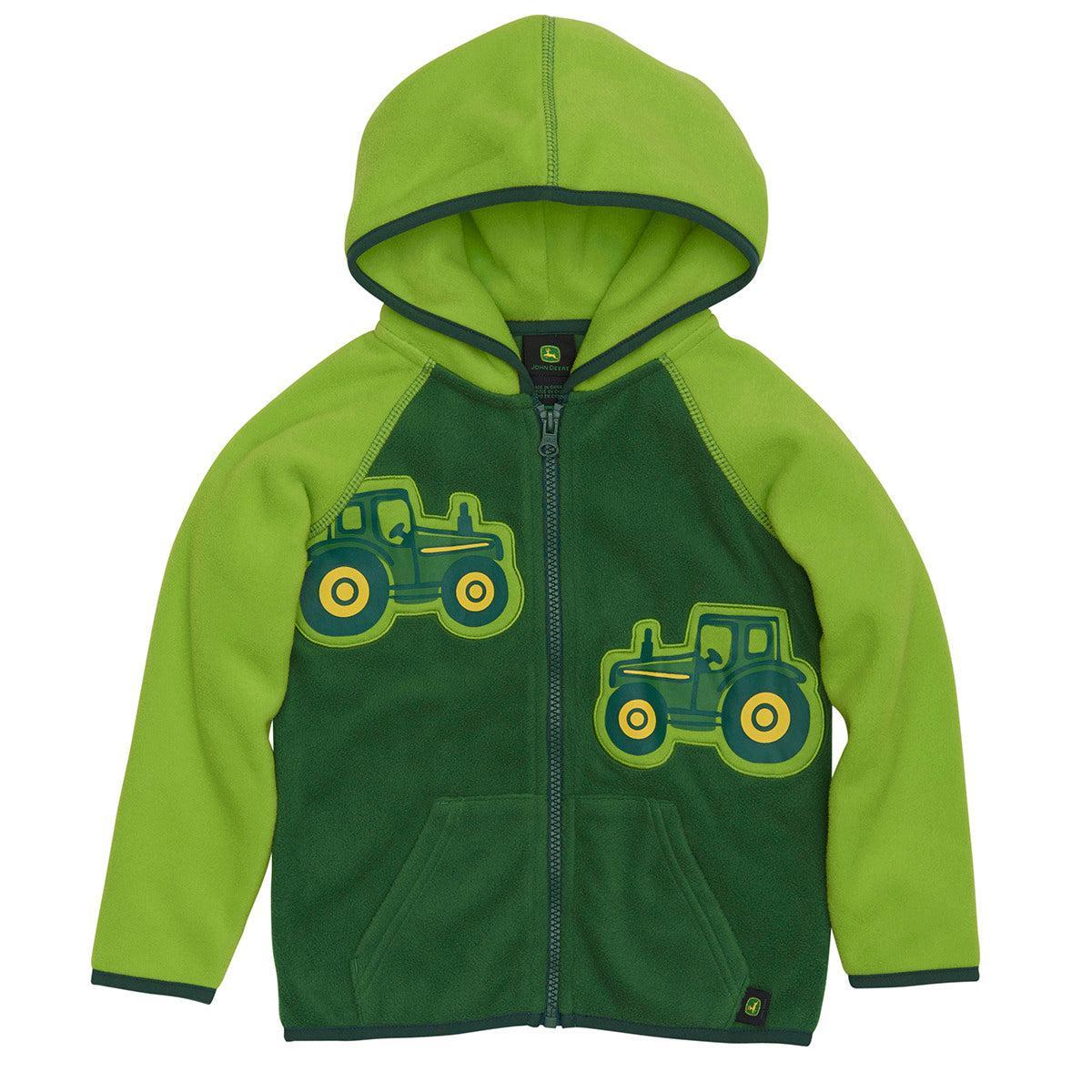 John Deere Toddler Boys Micro Fleece Zip Hoodie Lime Green (4T) - LP67510