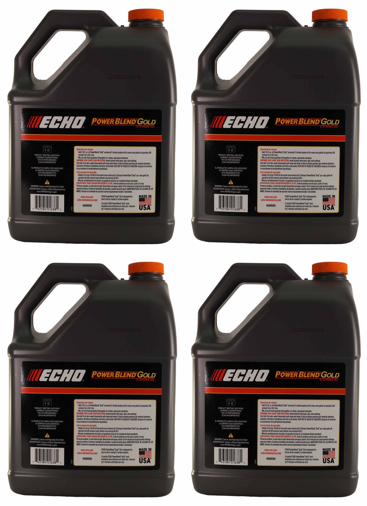 Echo Original Equipment 4-PACK Power Blend Gold Oil Mix 50:1 (1 Gallon Bottle) - 6450050