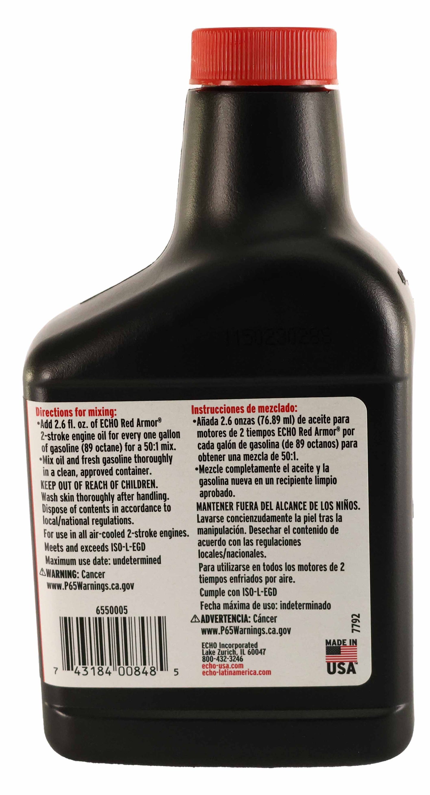 Echo Original Equipment Red Armor 2-Cycle Engine Oil (12.8 fl oz Bottle) - 6550005