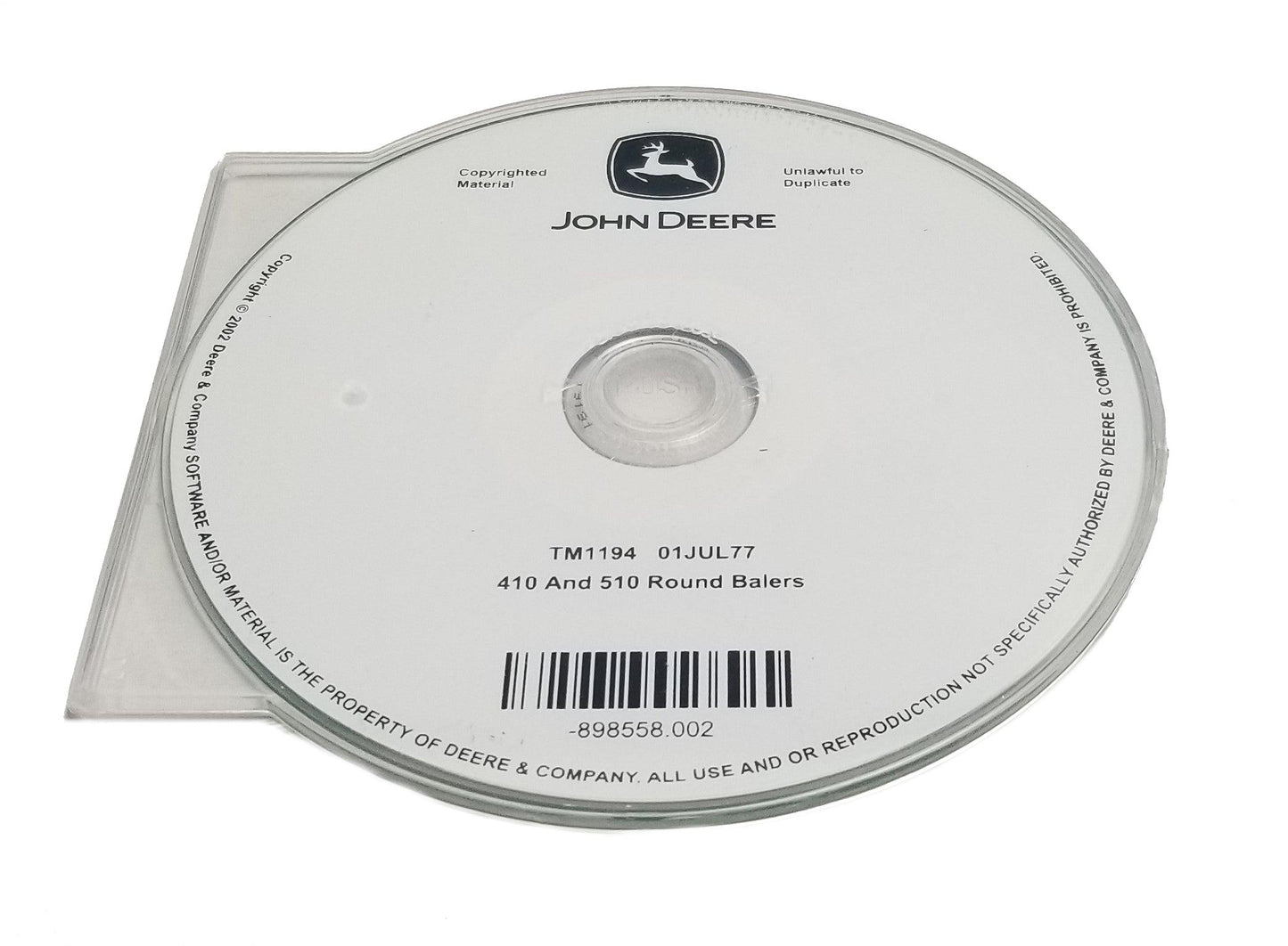 John Deere 410/510 Round Balers Technical CD Manual - TM1194CD