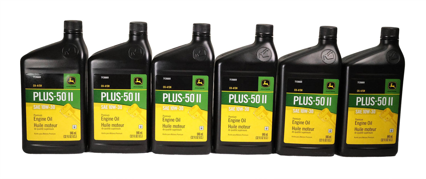 John Deere Original Equipment (6 PACK) Plus-50 II SAE 10W-30 Quart Engine Oil - TY26669