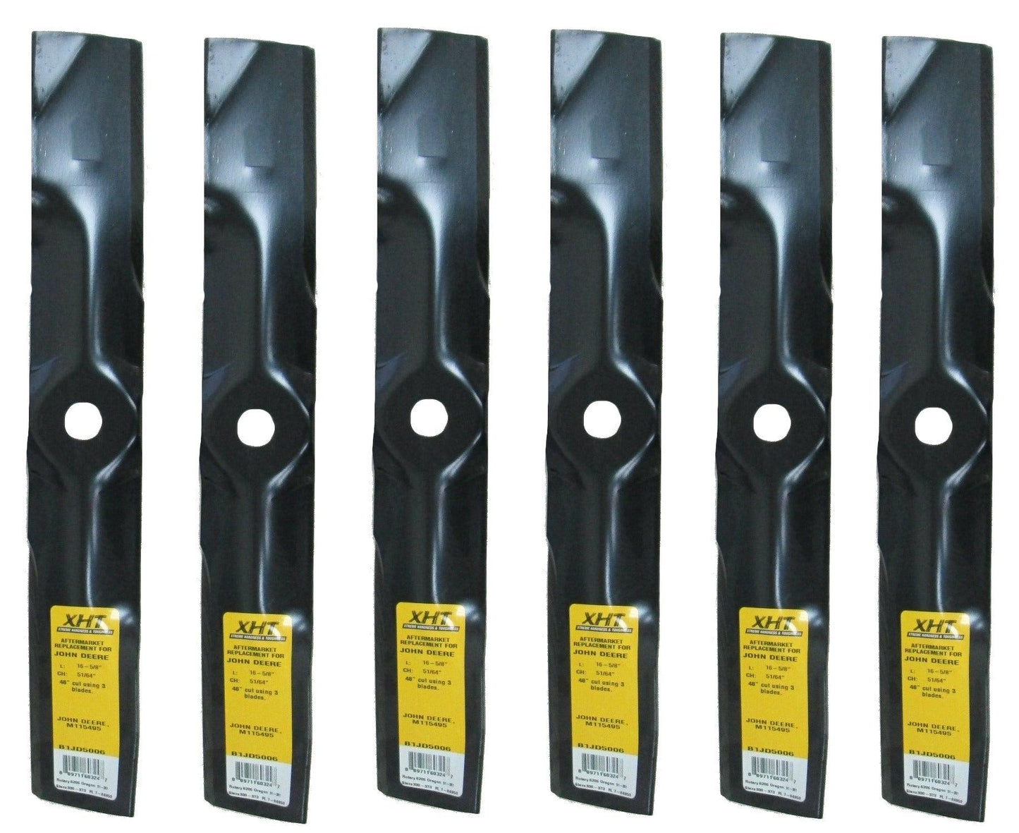 XHT 16-5/8", 51/64" Mower Blade (Set of 6) - B1JD5006,6