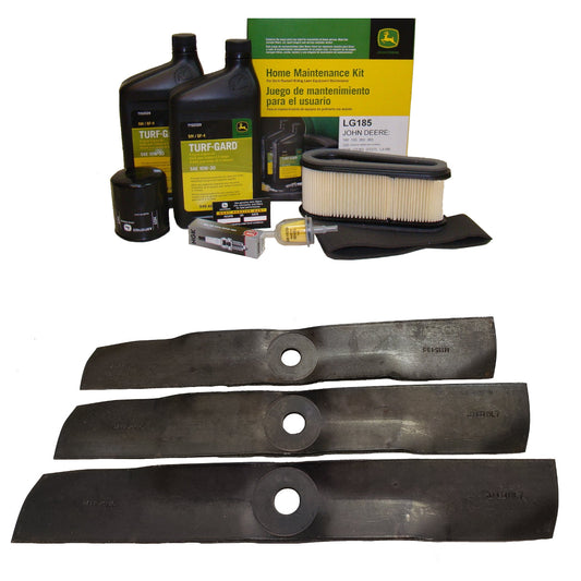 John Deere Original Equipment Model LX186 Maintenance Kit + Standard Blades, 48" Mower Deck