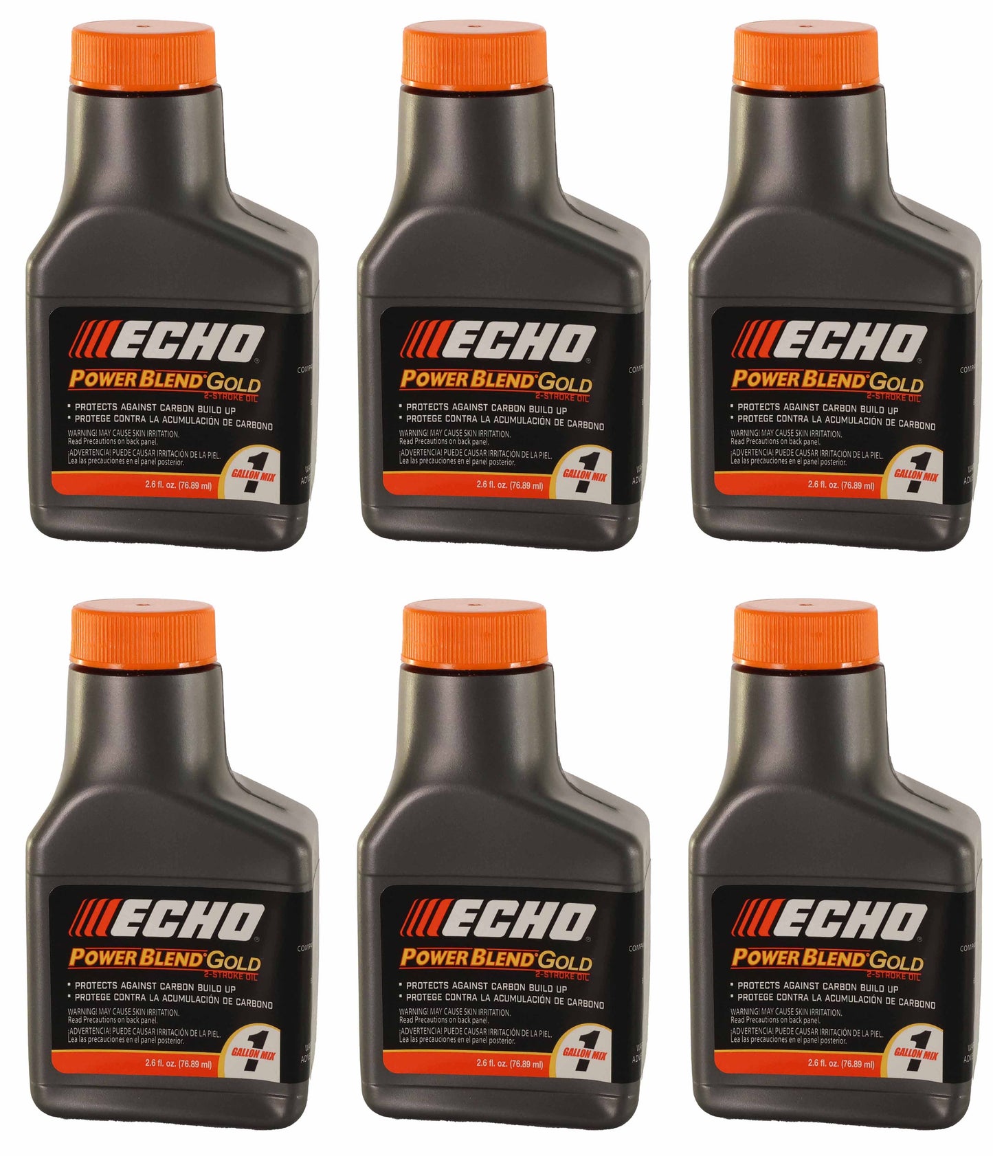 Echo Original Equipment 6-PACK Power Blend Gold Oil Mix 50:1 (2.6 fl oz Bottles) - 6450001