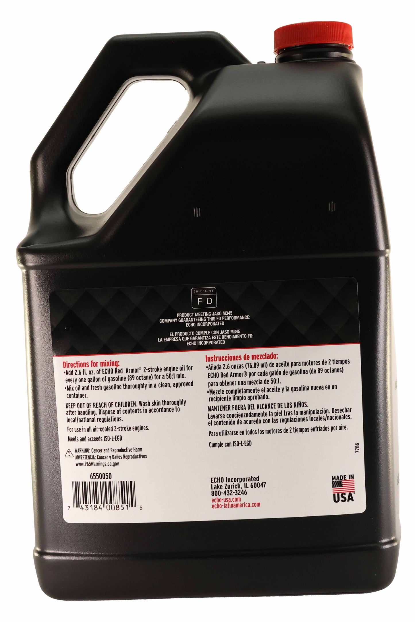 Echo Original Equipment Red Armor 2-Cycle Engine Oil (1 Gallon Bottle) - 6550050