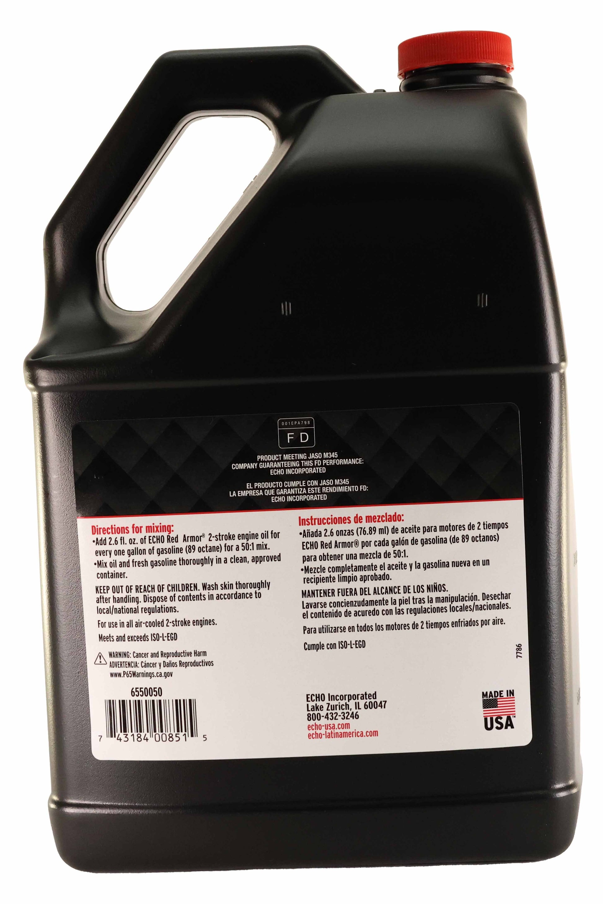 1 Gallon makes 50 Gallon Mix ECHO Red Armor 2-Cycle Oil 6550050 1 Gallon makes 50 Gallon Mix ECHO Red Armor 2-Cycle Oil 6550050
