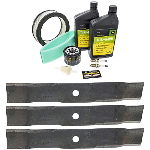 "John Deere Original Equipment Model LT166 Maintenance Kit + Mulching Blades, 48"" Mower Deck"