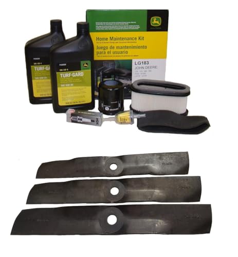 John Deere Original Equipment Model LX172 Maintenance Kit + Standard Blades, 48" Mower Deck