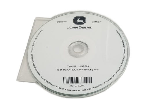 John Deere 425/445/455 Lawn & Garden Tractors Technical CD Manual - TM1517CD