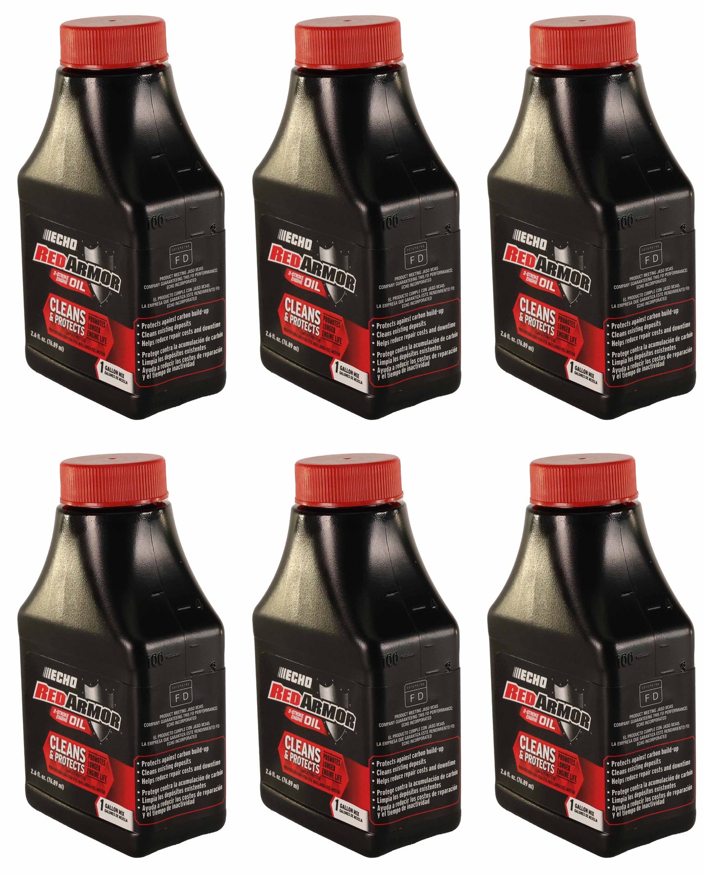 Echo Original Equipment 6-PACK Red Armor 2-Cycle Engine Oil (2.6 fl oz Bottle) - 6550001