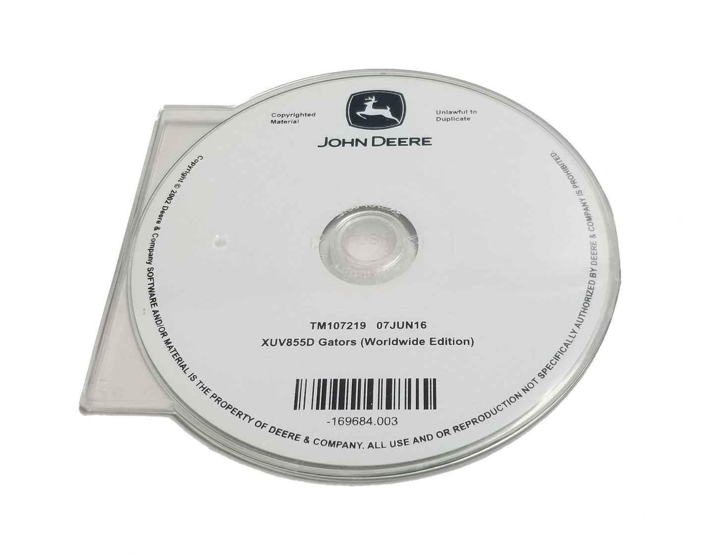 John Deere XUV855D Gator Utility Vehicle Technical CD Manual - TM107219CD