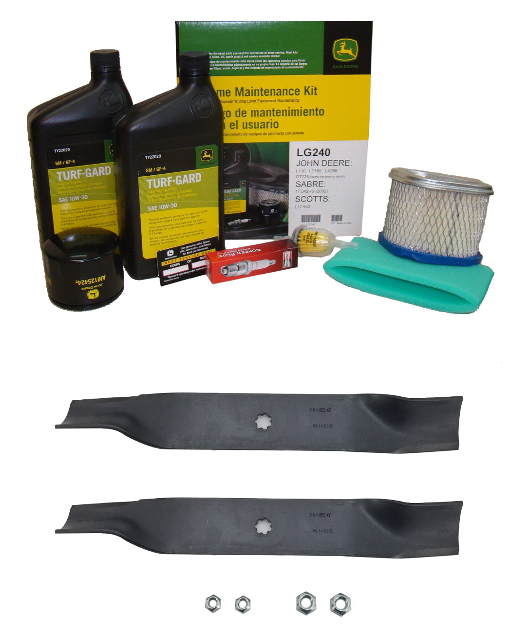 John Deere Original Equipment Model LT160 Maintenance Kit + Standard Blades, 38" Mower Deck