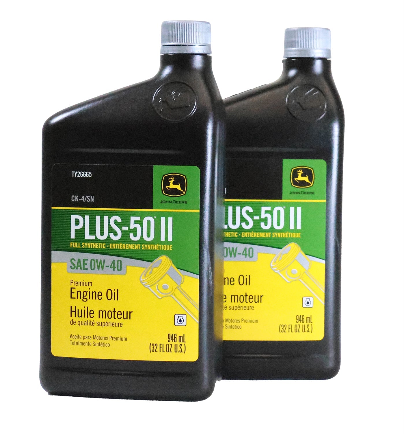 John Deere (2 PACK) Plus-50 II Full Synthetic SAE 0W-40 Engine Oil - TY26665