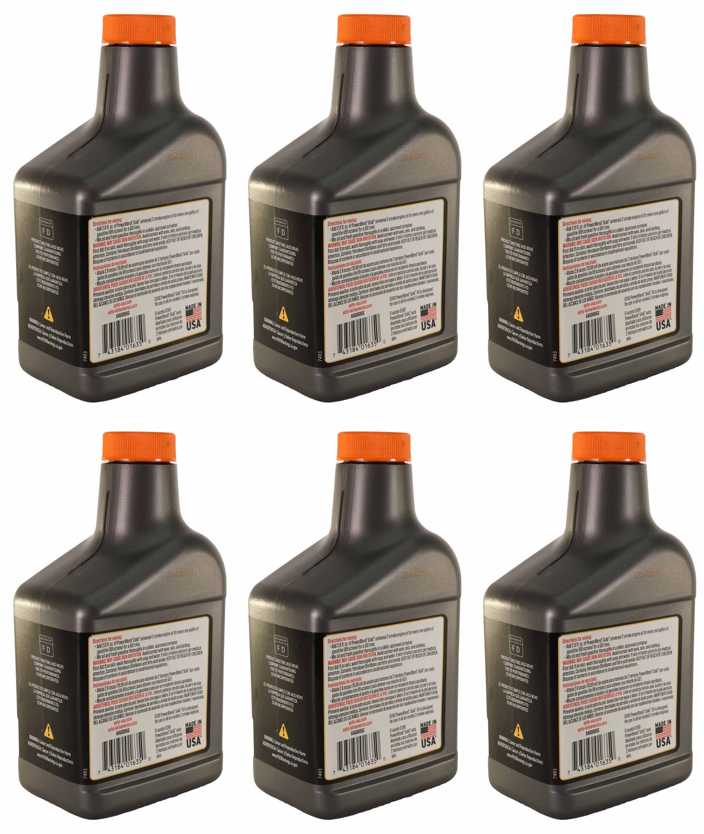 Echo Original Equipment 6-PACK Power Blend Gold Oil Mix 50:1 (12.8 fl oz Bottle) - 6450005